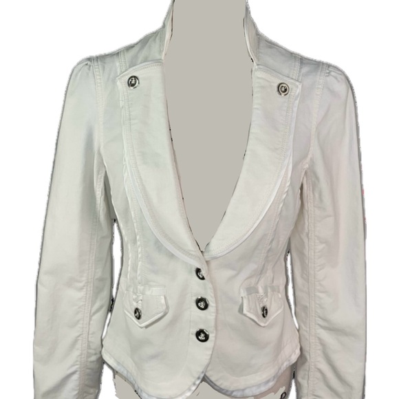 WHBM moto Corduroy Jacket in cream sz 2 similar to a small. Great with jeans - Picture 2 of 8